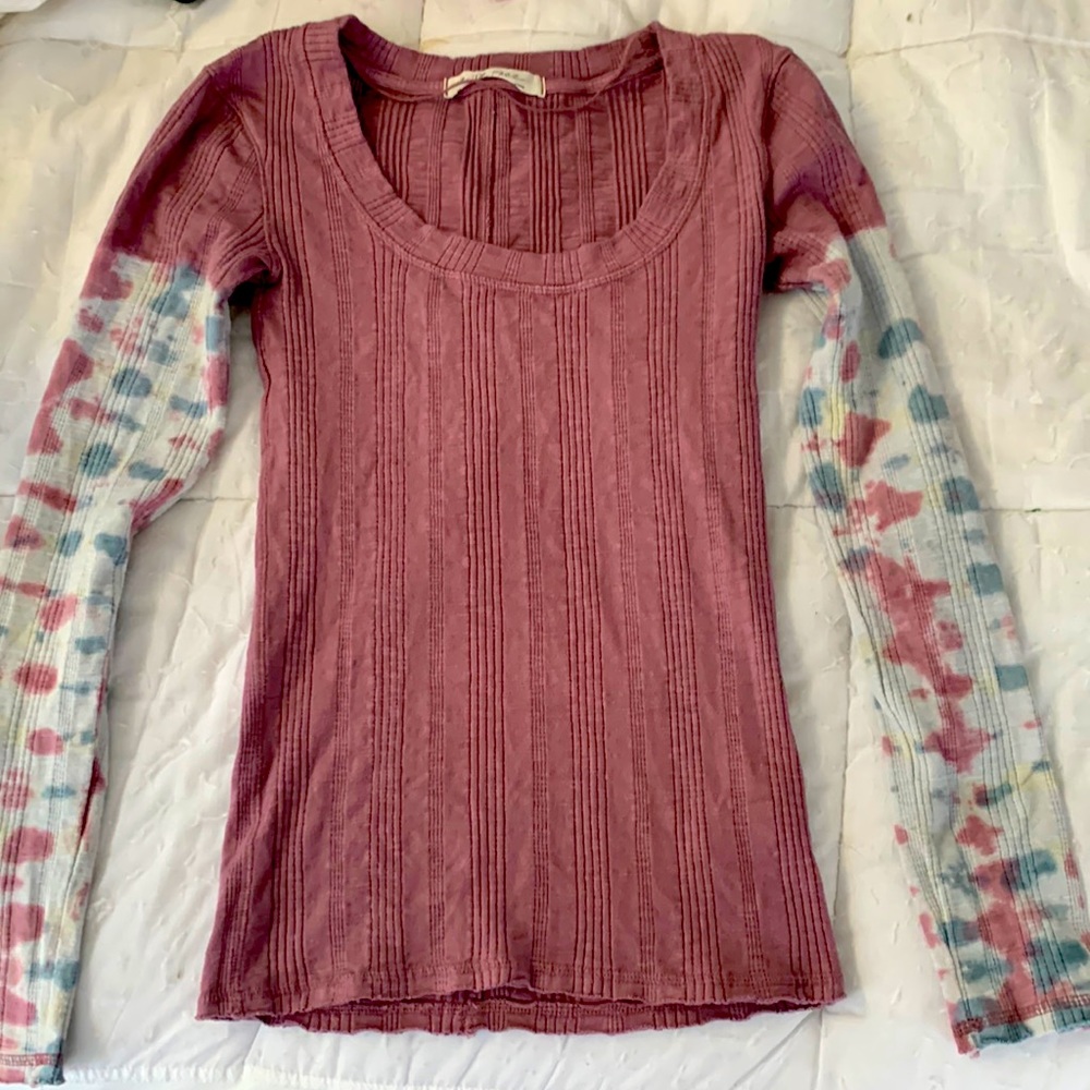 We The Free tie dye long sleeve thick layer tshirt